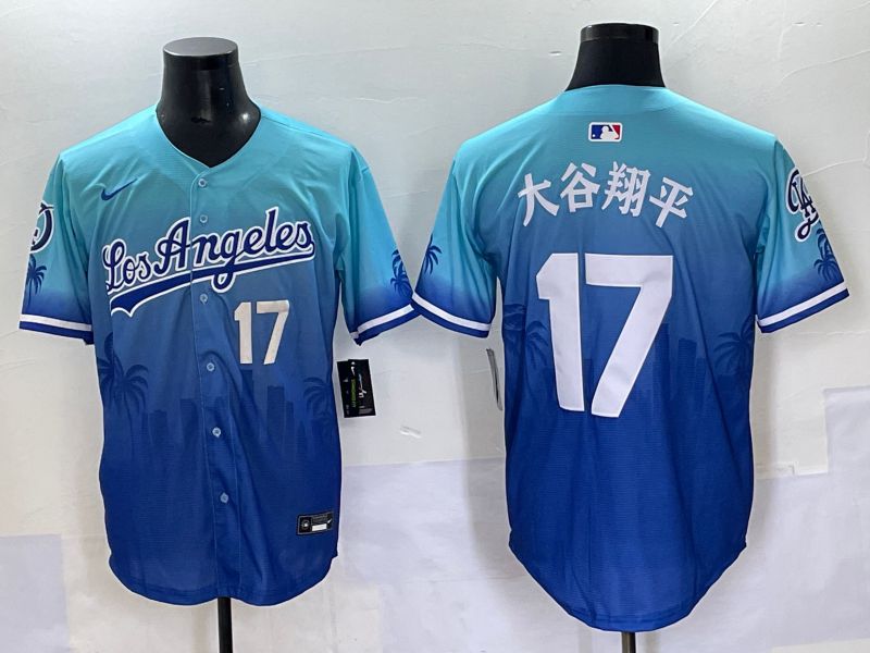 Men 2025 Los Angeles Dodgers #17 Ohtani Blue Nike MLB Jersey Daoqite style 14